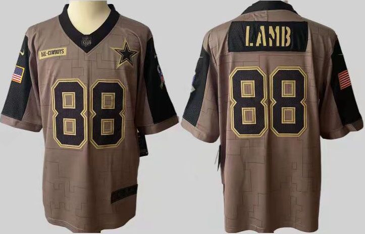 Men Dallas cowboys #88 Lamb Nike Olive Salute To Service Limited NFL Jerseys